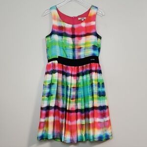 Junior Gaultier Multi-Coloured Tie-Dye Sleeveless Dress, Size 8 ~ EUC